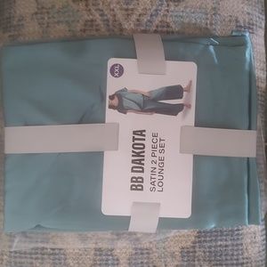 BB Dakota  2 Piece Satin Lounge Set (Teal, XXL)